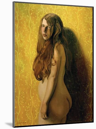 Nude on Yellow Background-Félix Vallotton-Mounted Giclee Print