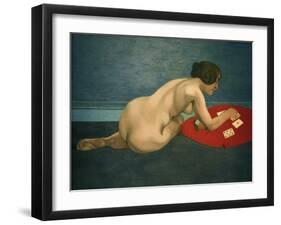 Nude Playing Solitaire-Félix Vallotton-Framed Giclee Print