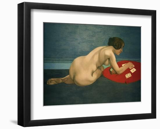 Nude Playing Solitaire-Félix Vallotton-Framed Giclee Print