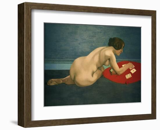 Nude Playing Solitaire-Félix Vallotton-Framed Giclee Print