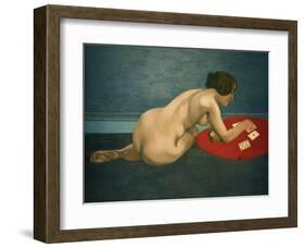 Nude Playing Solitaire-Félix Vallotton-Framed Giclee Print