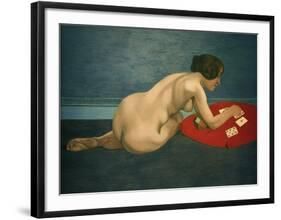 Nude Playing Solitaire-Félix Vallotton-Framed Giclee Print