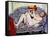 Nude Reaching on a Sofa; Nu Allonge Sur Un Canape, 1928-Suzanne Valadon-Framed Stretched Canvas