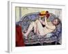 Nude Reaching on a Sofa; Nu Allonge Sur Un Canape, 1928-Suzanne Valadon-Framed Giclee Print