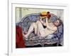 Nude Reaching on a Sofa; Nu Allonge Sur Un Canape, 1928-Suzanne Valadon-Framed Giclee Print