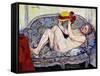Nude Reaching on a Sofa; Nu Allonge Sur Un Canape, 1928-Suzanne Valadon-Framed Stretched Canvas