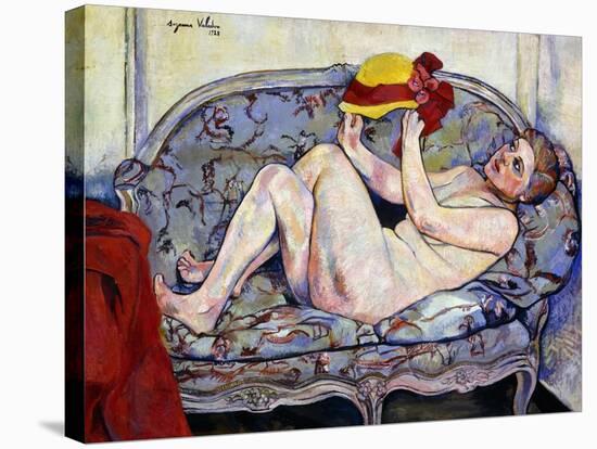 Nude Reaching on a Sofa; Nu Allonge Sur Un Canape, 1928-Suzanne Valadon-Stretched Canvas