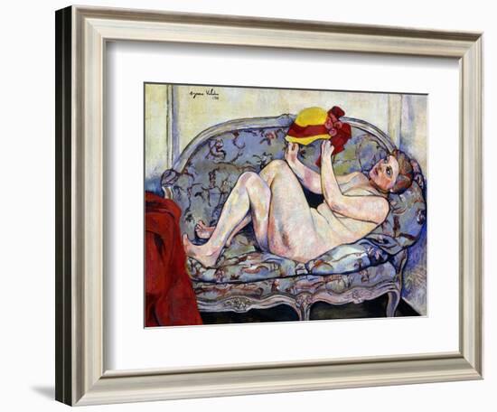 Nude Reaching on a Sofa; Nu Allonge Sur Un Canape, 1928-Suzanne Valadon-Framed Giclee Print