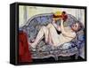 Nude Reaching on a Sofa; Nu Allonge Sur Un Canape, 1928-Suzanne Valadon-Framed Stretched Canvas