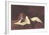 Nude Redhead Reading Book-null-Framed Art Print