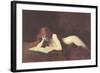 Nude Redhead Reading Book-null-Framed Art Print