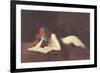 Nude Redhead Reading Book-null-Framed Art Print