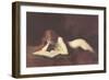 Nude Redhead Reading Book-null-Framed Art Print