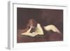 Nude Redhead Reading Book-null-Framed Art Print