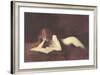 Nude Redhead Reading Book-null-Framed Art Print