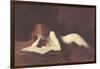 Nude Redhead Reading Book-null-Framed Art Print