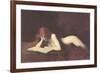 Nude Redhead Reading Book-null-Framed Premium Giclee Print