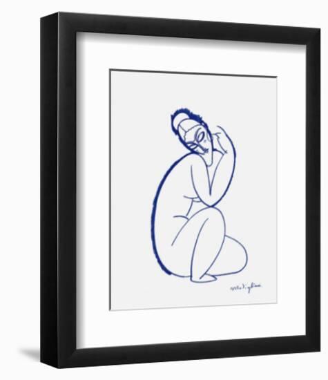 Nude Seated on Left Leg-Amedeo Modigliani-Framed Art Print