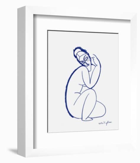 Nude Seated on Left Leg-Amedeo Modigliani-Framed Art Print