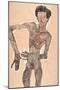 Nude self portrait, grimacing, 1910-Egon Schiele-Mounted Giclee Print