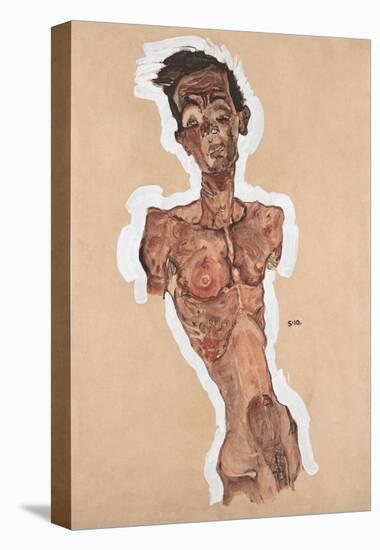 Nude Self-Portrait-Egon Schiele-Stretched Canvas