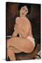 Nude Sitting on a Couch', 1917, Oil on canvas, 100 x 65 cm. AMEDEO MODIGLIANI (1884-1920)-AMEDEO MODIGLIANI-Stretched Canvas