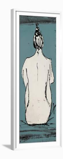 Nude Sketch on Blue II-Patricia Pinto-Framed Art Print