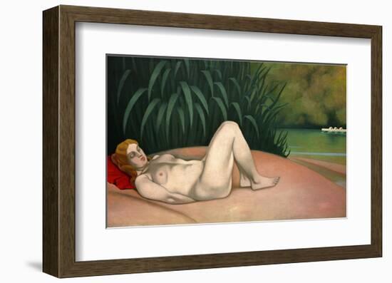 Nude Sleeping by the River Bank-Félix Vallotton-Framed Giclee Print