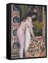 Nude Smelling the Flowers, Nu Sens Les Fleurs-Georges Lemmen-Framed Stretched Canvas