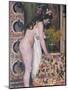 Nude Smelling the Flowers, Nu Sens Les Fleurs-Georges Lemmen-Mounted Giclee Print