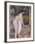 Nude Smelling the Flowers, Nu Sens Les Fleurs-Georges Lemmen-Framed Giclee Print