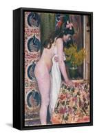 Nude Smelling the Flowers (Nu Sens Les Fleurs)-Georges Lemmen-Framed Stretched Canvas