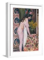 Nude Smelling the Flowers (Nu Sens Les Fleurs)-Georges Lemmen-Framed Giclee Print