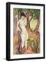 Nude Standing Against a Tree-Otto Muller-Framed Giclee Print