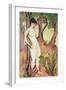 Nude Standing Against a Tree-Otto Muller-Framed Giclee Print