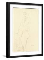 Nude Standing Left, Holding a Towel to the Body, 1917-Gustav Klimt-Framed Giclee Print