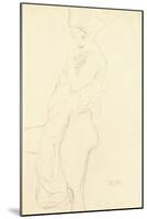 Nude Standing Left, Holding a Towel to the Body, 1917-Gustav Klimt-Mounted Giclee Print