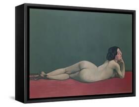 Nude Stretched Out on a Piece of Cloth, 1909-Félix Vallotton-Framed Stretched Canvas