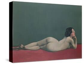 Nude Stretched Out on a Piece of Cloth, 1909-Félix Vallotton-Stretched Canvas