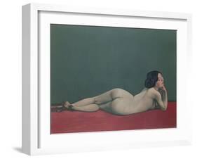 Nude Stretched Out on a Piece of Cloth, 1909-Félix Vallotton-Framed Giclee Print