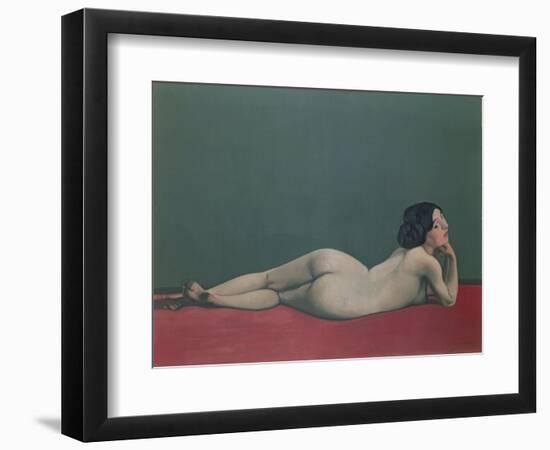 Nude Stretched Out on a Piece of Cloth, 1909-Félix Vallotton-Framed Giclee Print