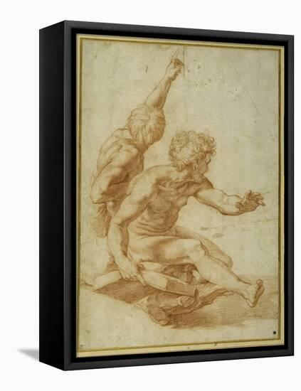 Nude Studies for St. Andrew and Another Apostle in 'The Transfiguration'-Raphael-Framed Stretched Canvas