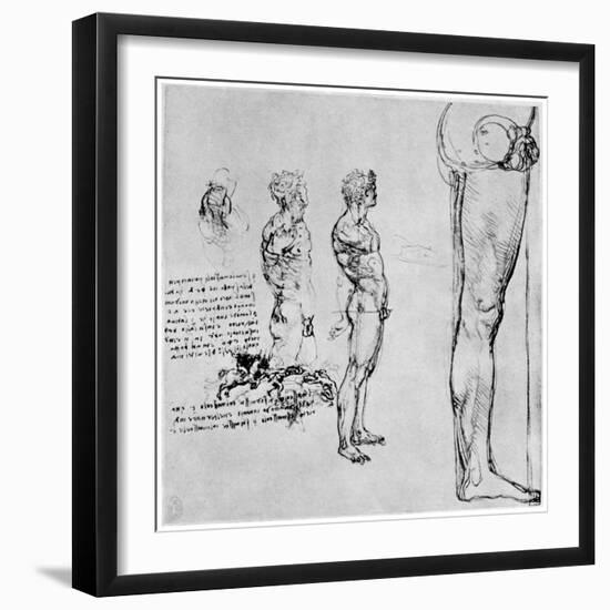 Nude Studies for 'The Battle of Anghiari, C1503-1505-Leonardo da Vinci-Framed Giclee Print