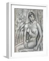 Nude Study, 20th Century (1932)-Mark Gertler-Framed Giclee Print