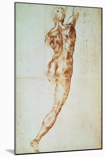 Nude, Study for the Battle of Cascina-Michelangelo Buonarroti-Mounted Giclee Print