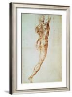 Nude, Study for the Battle of Cascina-Michelangelo Buonarroti-Framed Giclee Print