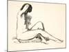 Nude Study, Girl Sitting on a Flowered Cushion, 1923-24-George Wesley Bellows-Mounted Giclee Print