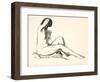 Nude Study, Girl Sitting on a Flowered Cushion, 1923-24-George Wesley Bellows-Framed Giclee Print