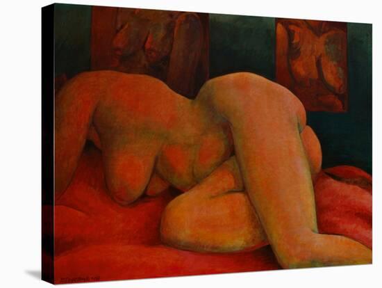 Nude Study, no.1-John Newcomb-Stretched Canvas