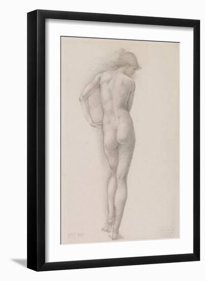 Nude study of Andromeda-Edward Burne-Jones-Framed Art Print